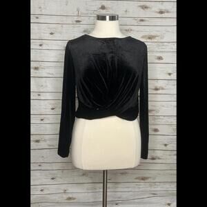 Eloquii Elements whimisigoth witch black velvet twisted crop top Size 20